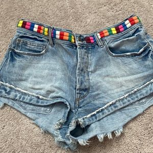 Free people button short  jean shorts , 2” inseam